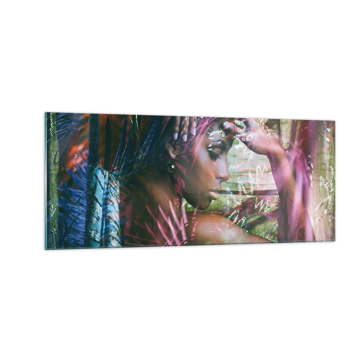 Quadro su vetro - Madre Natura nella giungla - 100x40 cm