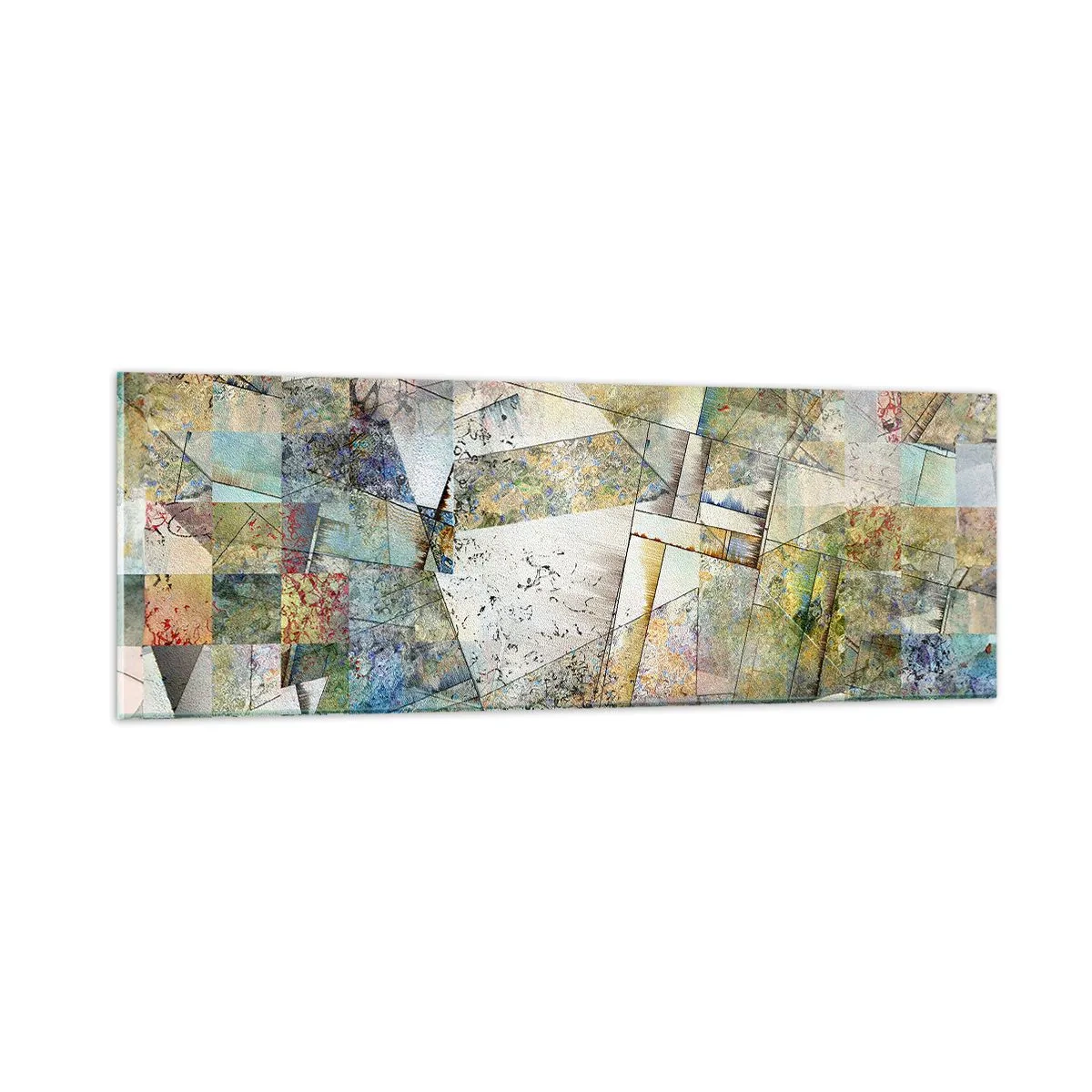 Quadro su vetro - Rimpasto geometrico - 90x30 cm