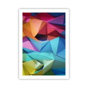 Poster - Astrazione geometrica colorata con triangoli - 50x70cm - Origami arcobaleno - Decorazione murale moderna per soggiorno e camera da letto ARTTOR