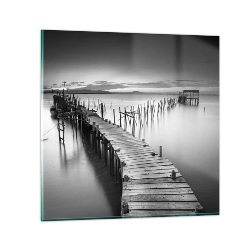 Quadro su vetro - La pace della riva dimenticata - 30x30 cm