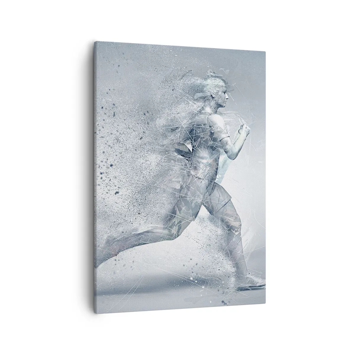 Quadro su tela - Stampe su Tela - Una figura dinamica che corre in uno stile astratto - 50x70cm - Energia pura come un cristallo - Decorazione murale moderna per soggiorno e camera da letto ARTTOR