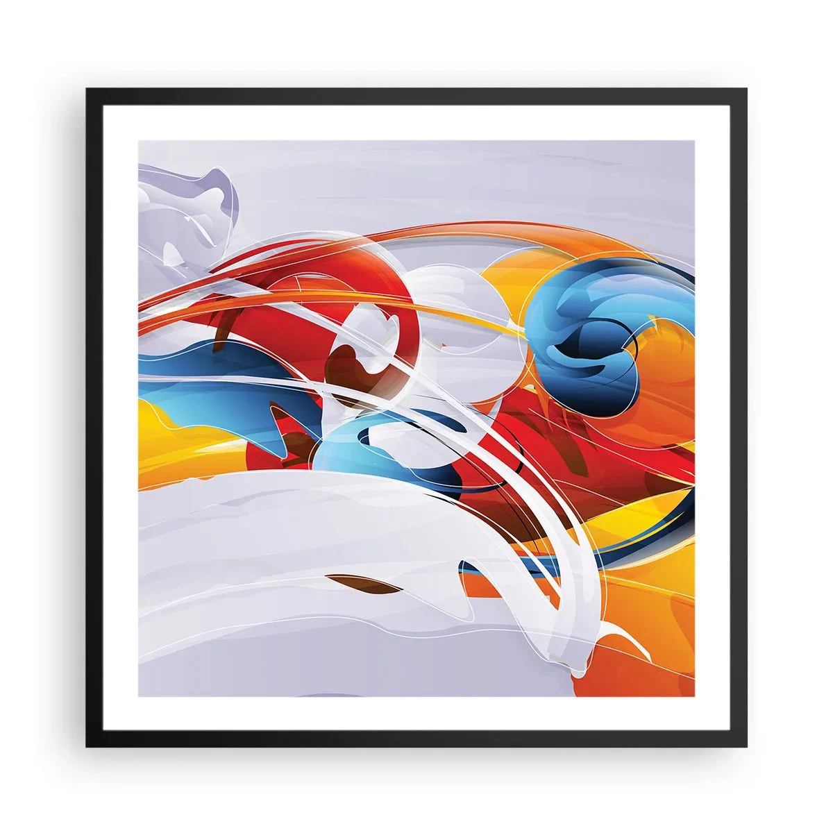 Poster in cornice nera - La danza degli elementi - 60x60 cm