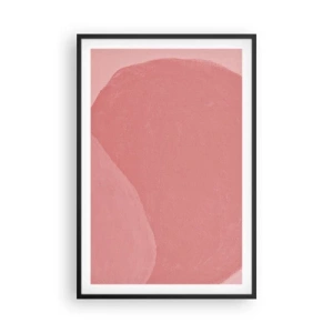 Poster in cornice nera - Composizione organica in rosa - 61x91 cm