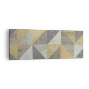 Quadro su tela - Stampe su Tela - Composizione geometrica di triangoli in tonalità terrose - 140x50cm - Secondo i triangoli - Decorazione murale moderna per soggiorno e camera da letto ARTTOR