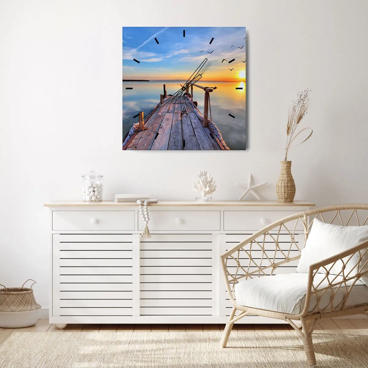 Orologio da parete - Orologio in Vetro - Camminando verso il sole - 30x30 cm