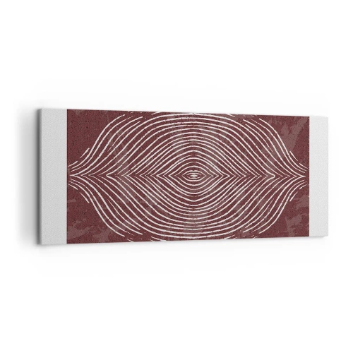 Quadro su tela - Stampe su Tela - Onde simmetriche in linee bianche su sfondo marrone - 120x50cm - Lo spazio parlante - Decorazione murale moderna per soggiorno e camera da letto ARTTOR