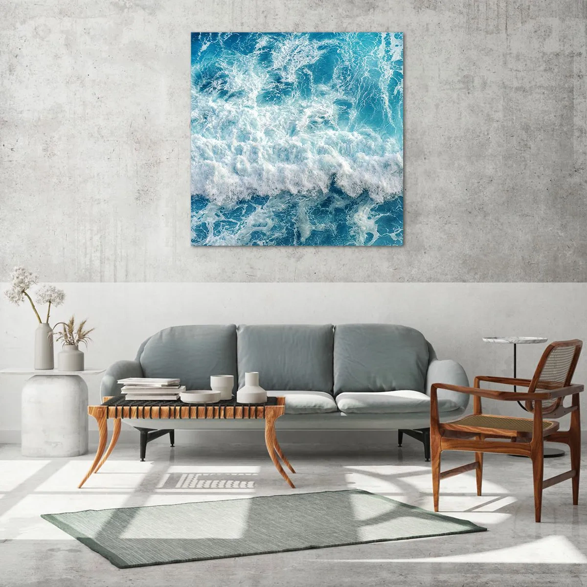 Quadro su vetro - Con gioia e saltellando - 70x70 cm