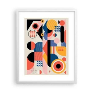 Poster in cornice bianca - Composizione: divertiti - 40x50 cm