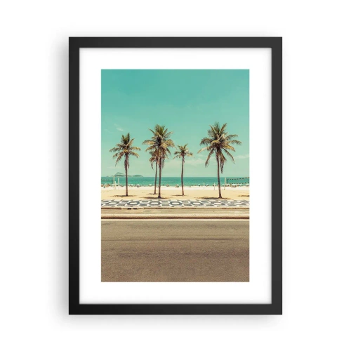 Poster in cornice nera - A guardia della spiaggia - 30x40 cm