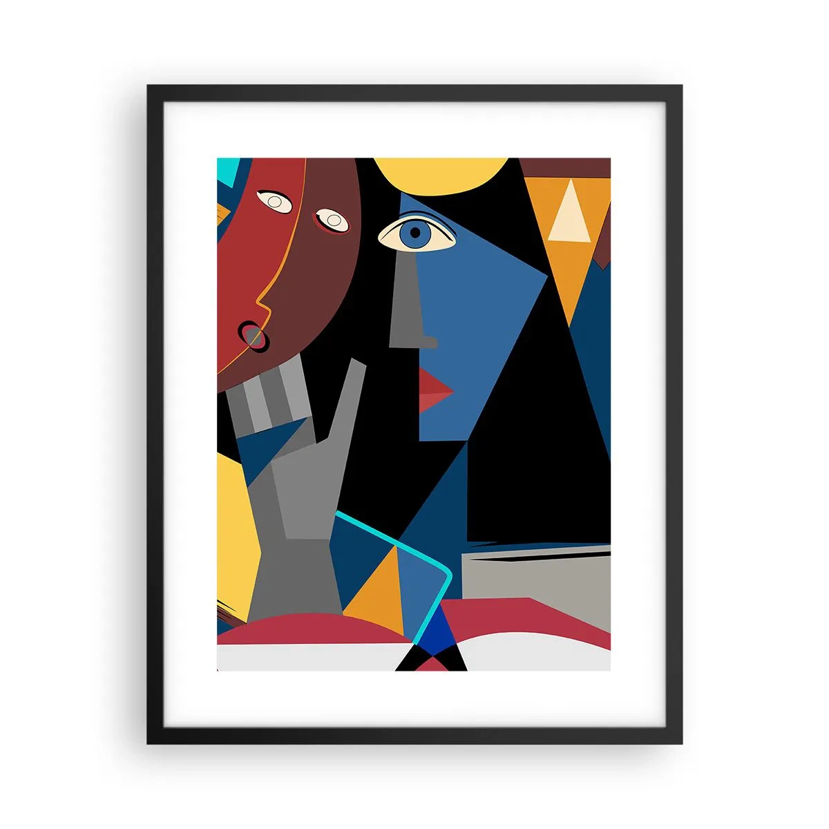 Poster in cornice nera - Dialogo di cubisti - 40x50 cm