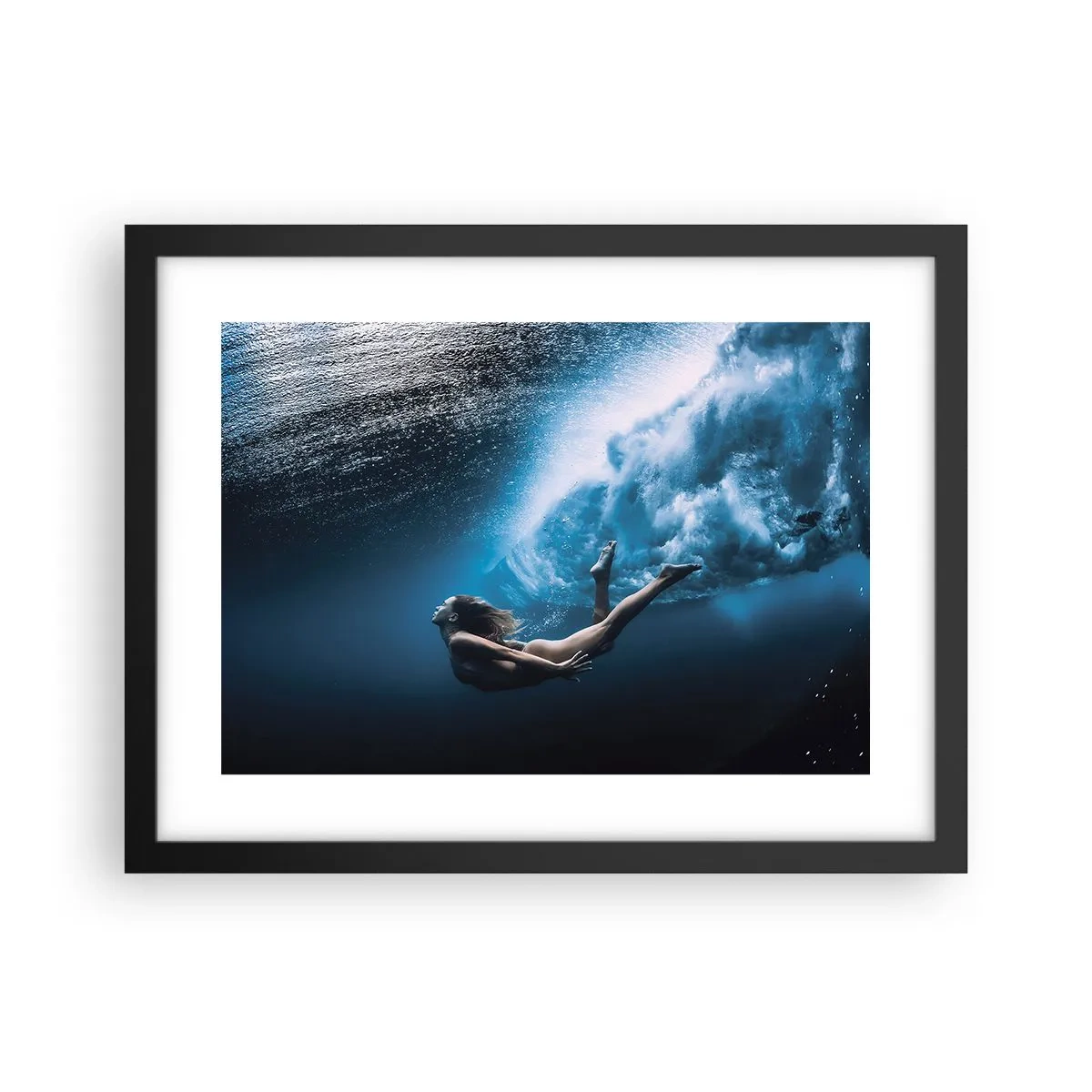 Poster in cornice nera - Moderna sirena - 40x30 cm