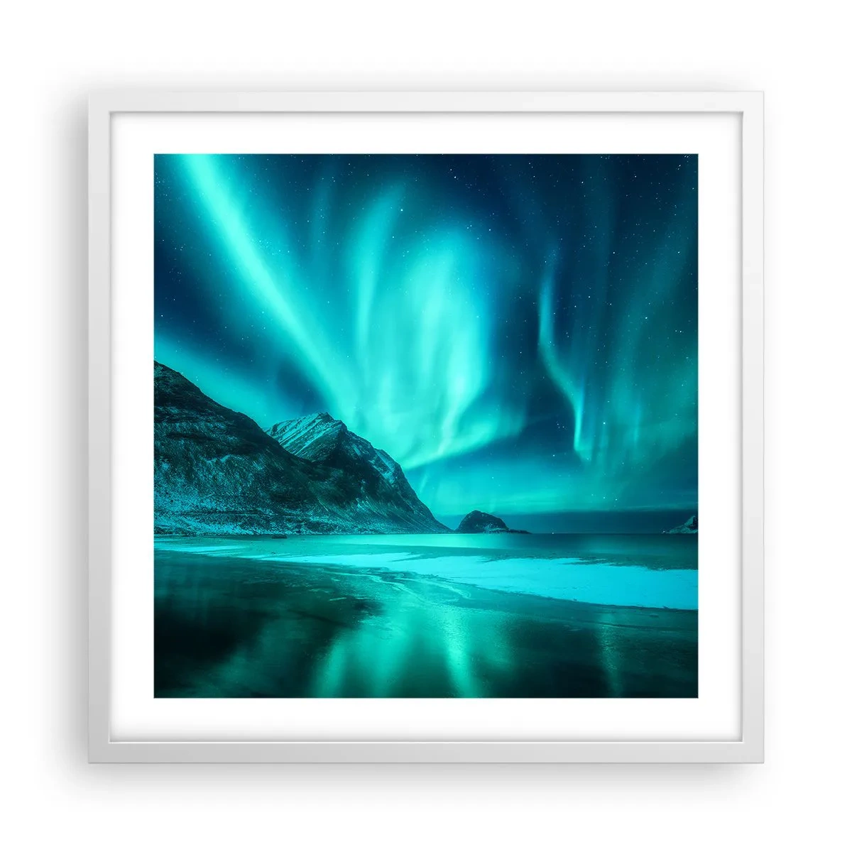 Poster in cornice bianca - Miracolo del Nord - 50x50 cm
