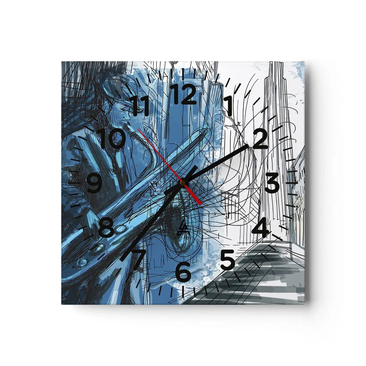 Orologio da parete - Orologio in Vetro - Rapsodia urbana - 40x40 cm
