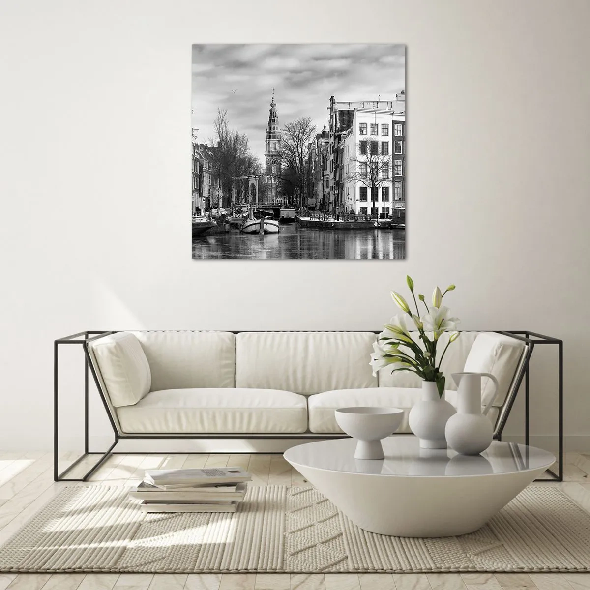 Quadro su vetro - Atmosfera di Amsterdam - 30x30 cm