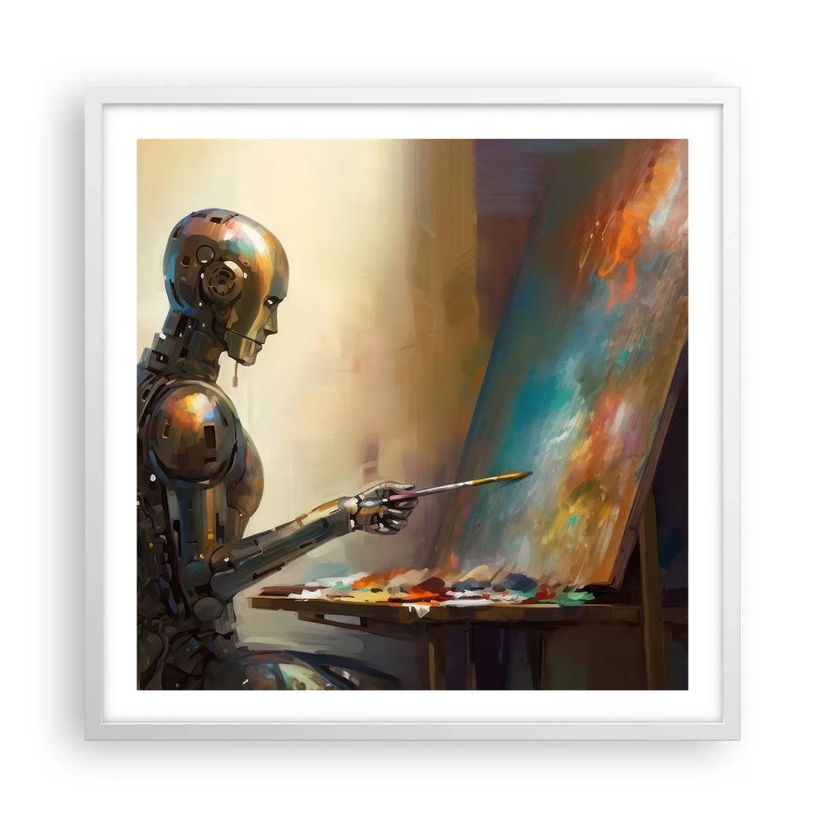 Poster in cornice bianca - L'arte del futuro - 60x60 cm