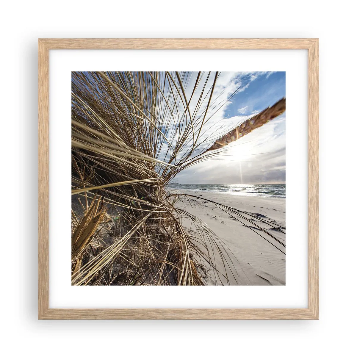 Poster in cornice rovere chiaro - L'incontro degli elementi - 40x40 cm