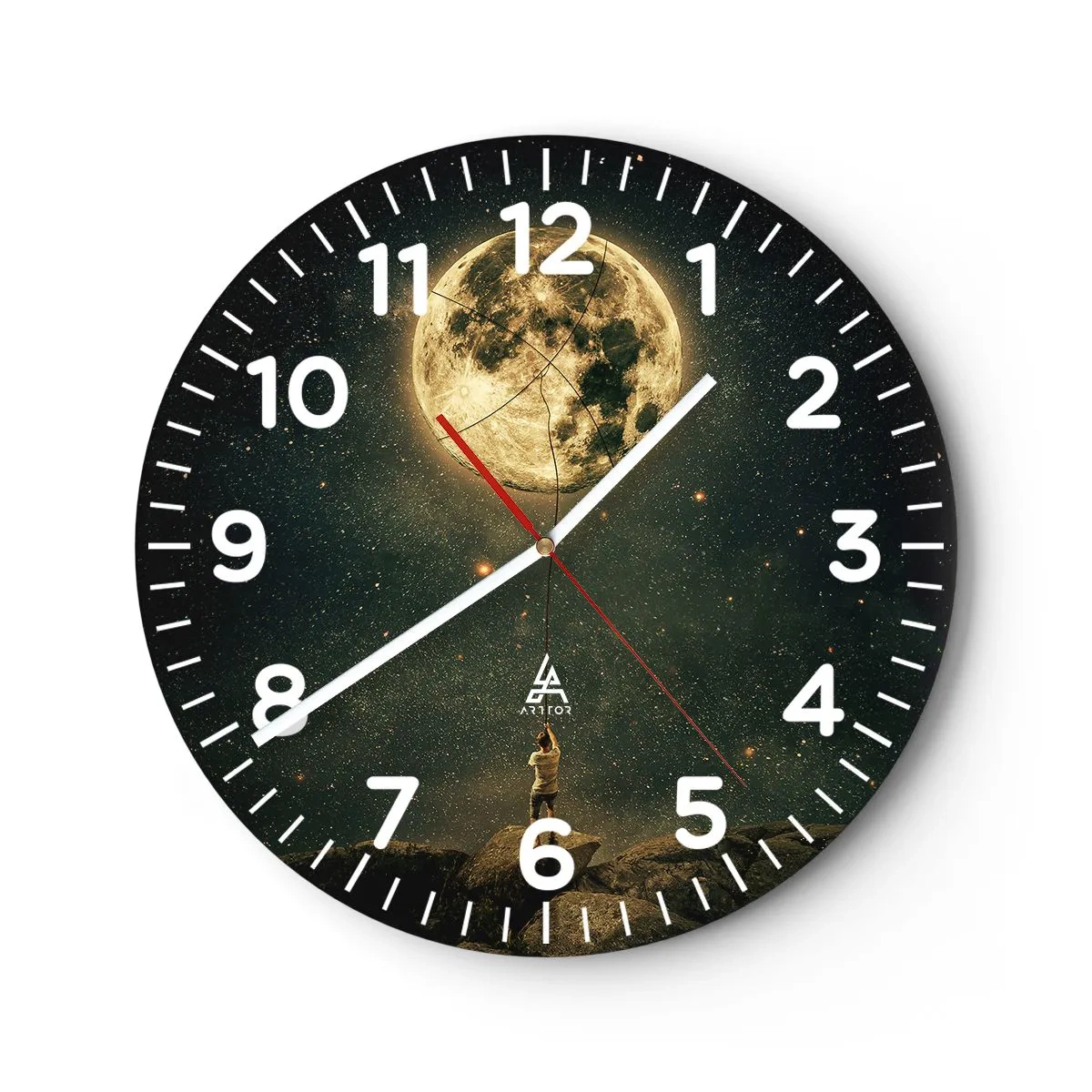 Orologio da parete - Orologio in Vetro - Chi ha rubato la luna - 40x40 cm
