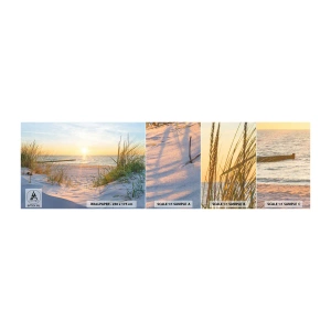 Campione di Fotomurale Adesivo Deluxe Sticker - Rumore del mare, uccelli che cantano, spiaggia selvatica tra i cespugli... - Paesaggio, Mare, Dune - 100x30 cm