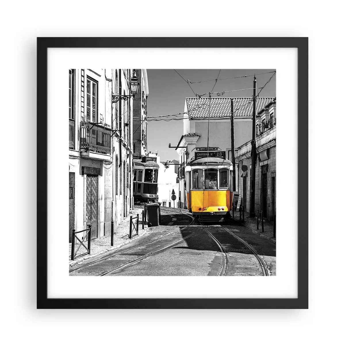 Poster in cornice nera - Lo spirito di Lisbona - 40x40 cm