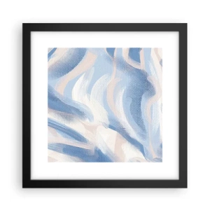 Poster in cornice nera - Ondulazioni azzurre - 30x30 cm