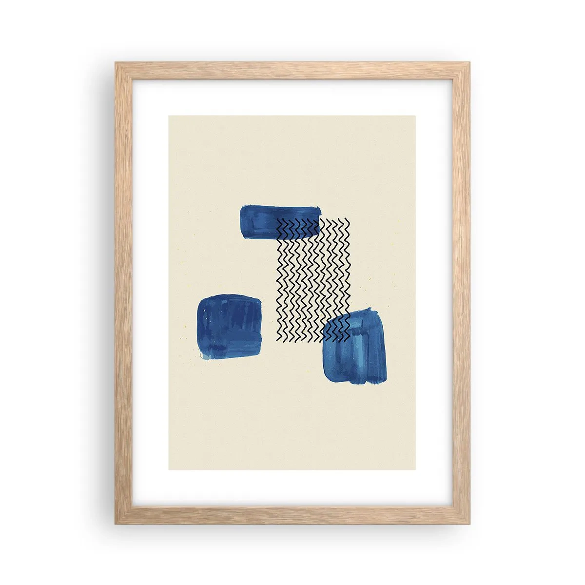 Poster in cornice rovere chiaro - Quartetto astratto - 30x40 cm