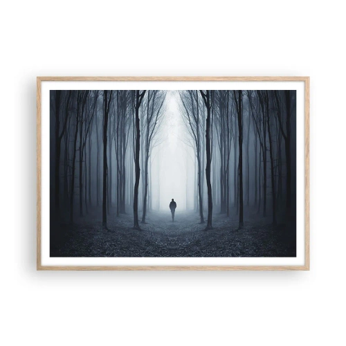 Poster in cornice rovere chiaro - E tutto è semplice e chiaro - 100x70 cm