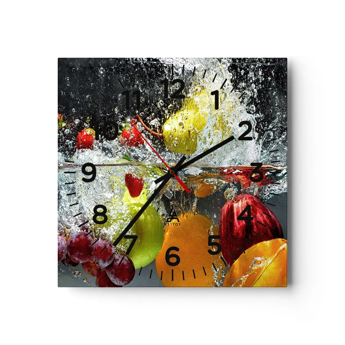 Orologio da parete - Orologio in Vetro - Frutta rinfrescante - 40x40 cm
