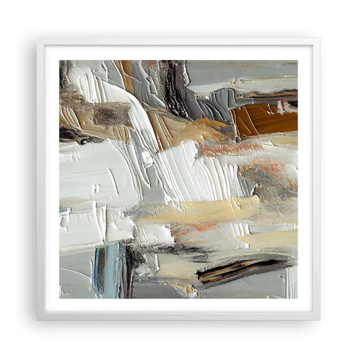 Poster in cornice bianca - Strati colorati - 60x60 cm