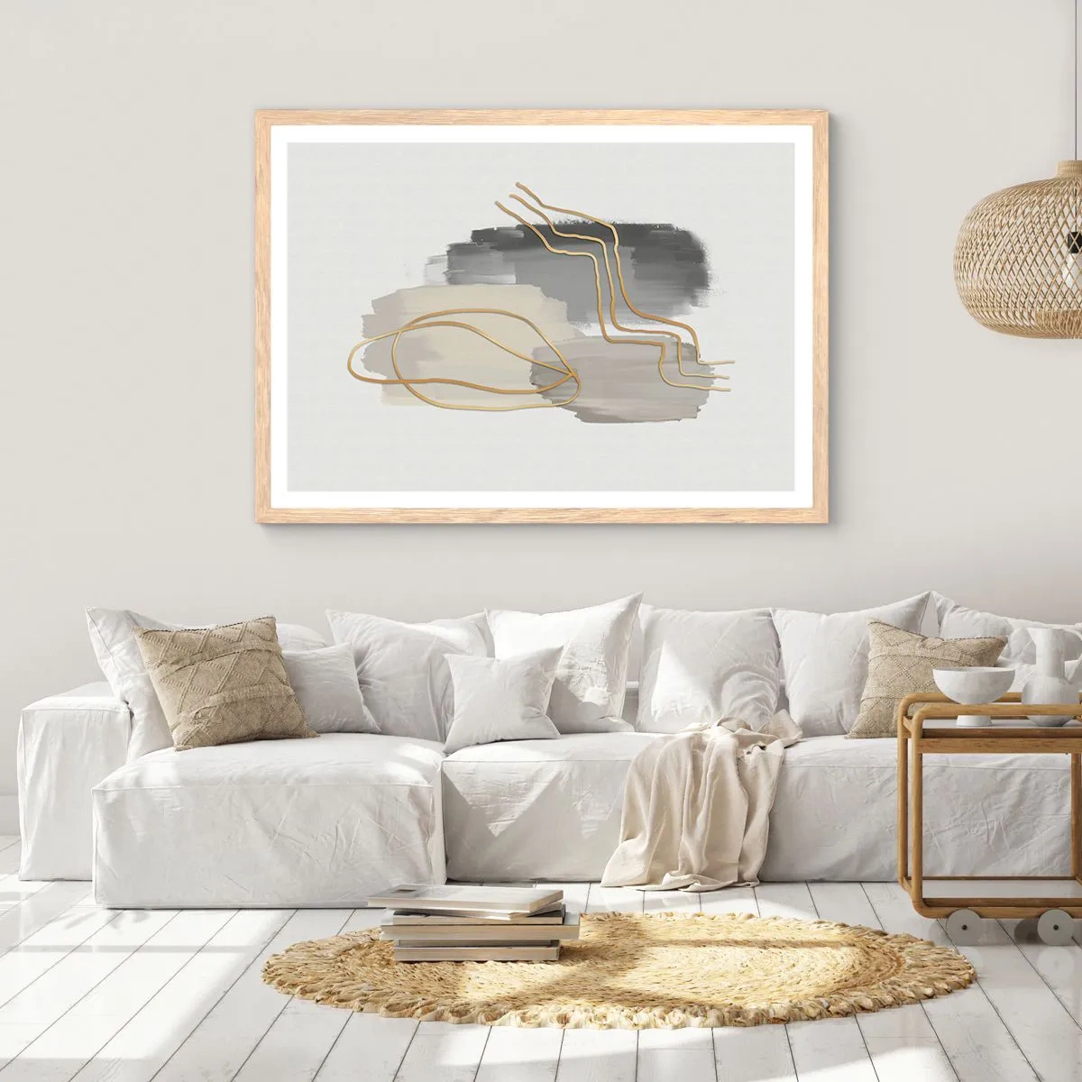 Poster in cornice rovere chiaro - Durata e movimento - 91x61 cm