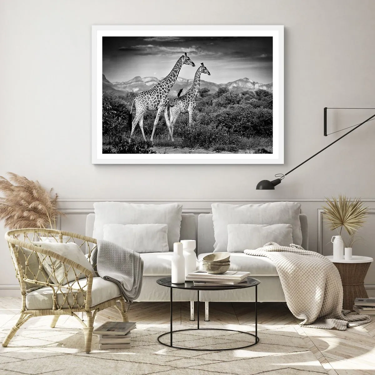 Poster in cornice bianca - Alta classe in Africa - 70x50 cm