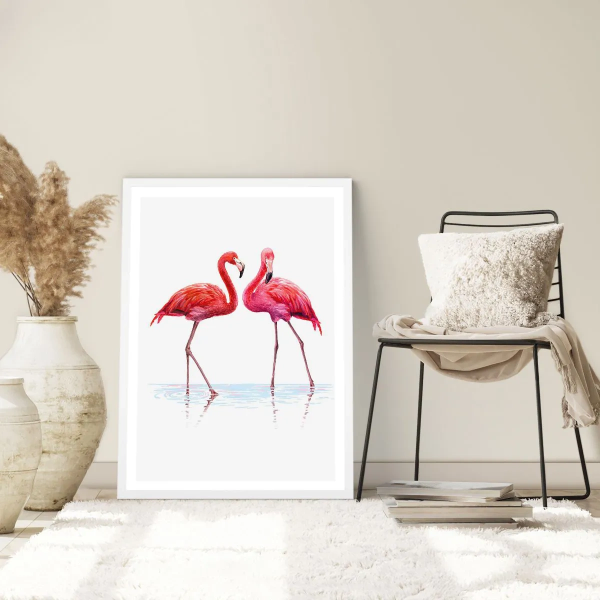 Poster in cornice bianca - Appuntamento in rosa - 40x50 cm