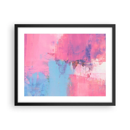Poster in cornice nera - Rosa, blu e un pizzico di luce - 50x40 cm