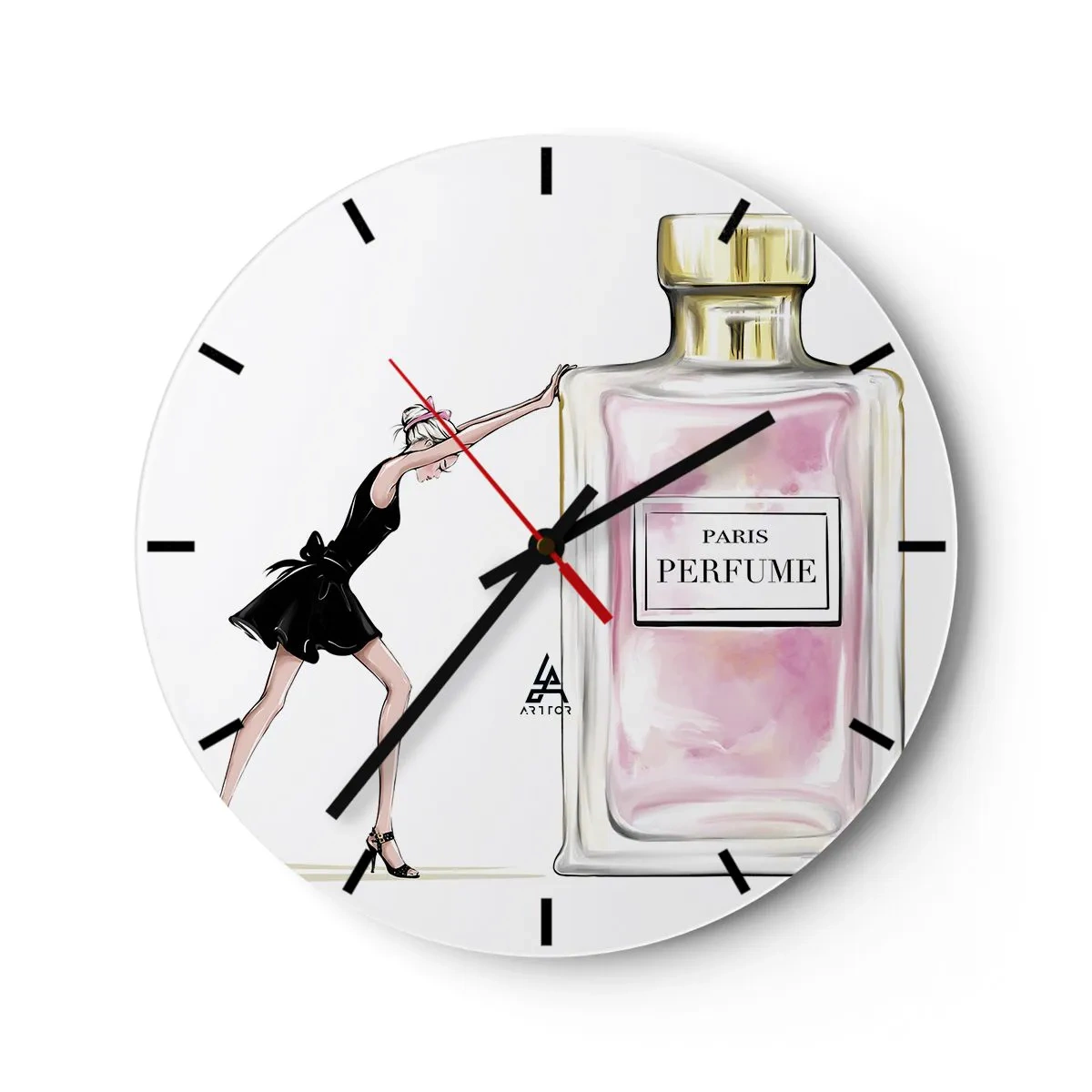 Orologio da parete - Orologio in Vetro - L'essenza della femminilità - 40x40 cm