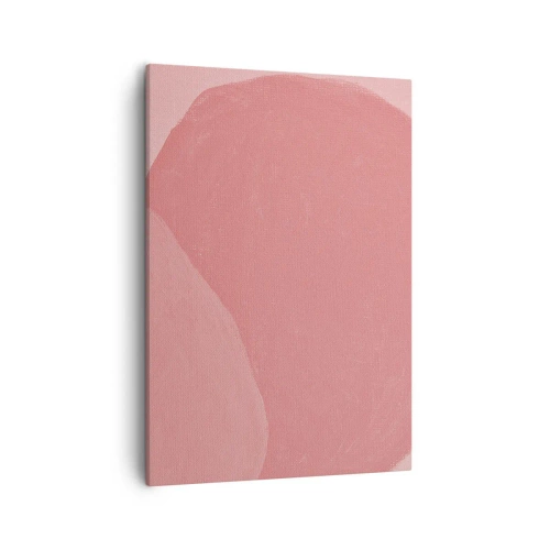 Quadro su tela - Stampe su Tela - Delicata astrazione nei toni del rosa, forme organiche e minimalismo - 50x70cm - Composizione organica in rosa - Decorazione murale moderna per soggiorno e camera da letto ARTTOR