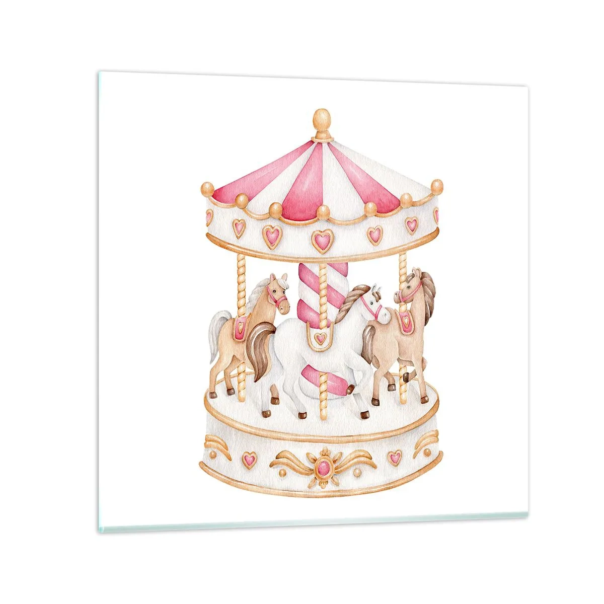 Quadro su vetro - Il dolce mondo dell'infanzia - 70x70 cm