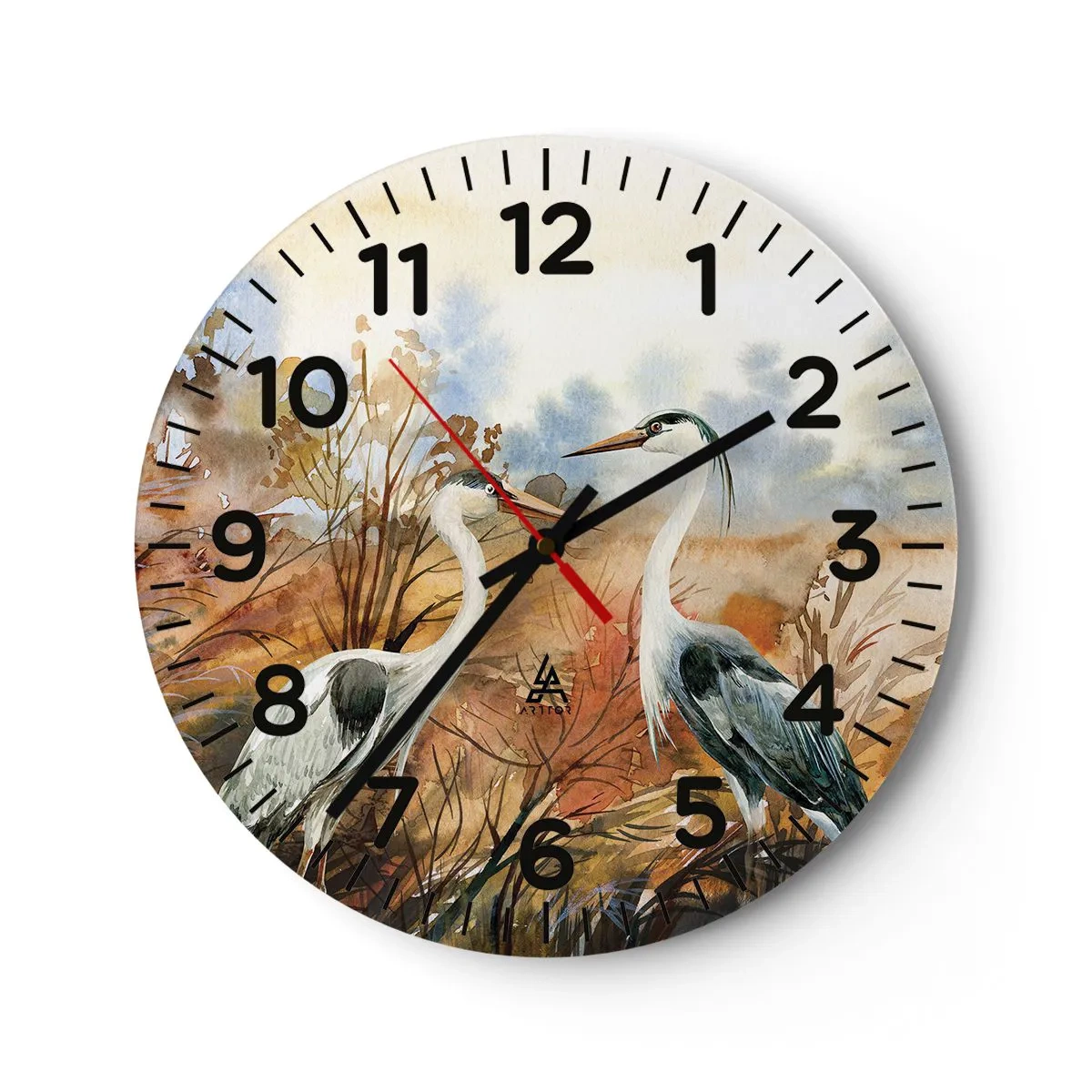 Orologio da parete - Orologio in Vetro - Dove in autunno? - 30x30 cm