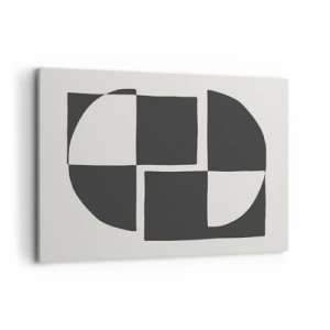 Quadro su tela - Stampe su Tela - Forme geometriche astratte in bianco e nero - 120x80cm - Antitesi - sintesi - Decorazione murale moderna per soggiorno e camera da letto ARTTOR