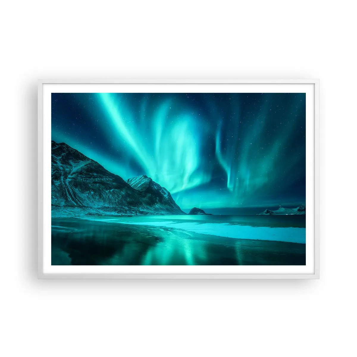 Poster in cornice bianca - Miracolo del Nord - 100x70 cm