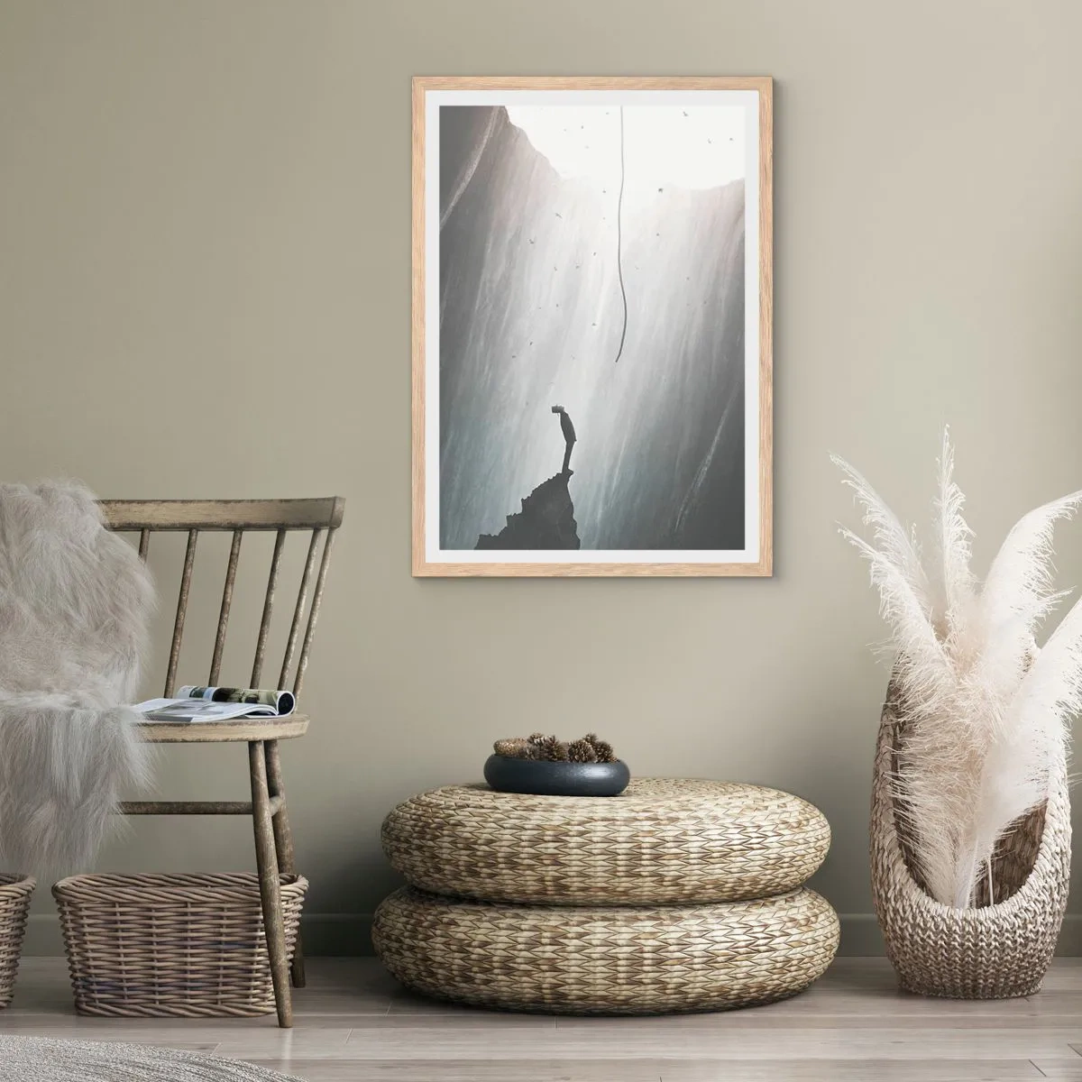 Poster in cornice rovere chiaro - C'è sempre una via d'uscita - 70x100 cm