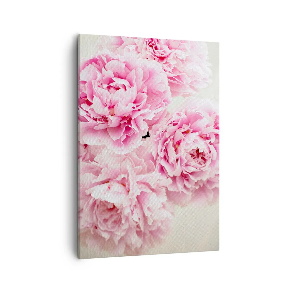 Quadro su tela - Stampe su Tela - Un bouquet di peonie rosa su uno sfondo chiaro - 50x70cm - Nel fasto rosa - Decorazione murale moderna per soggiorno e camera da letto ARTTOR