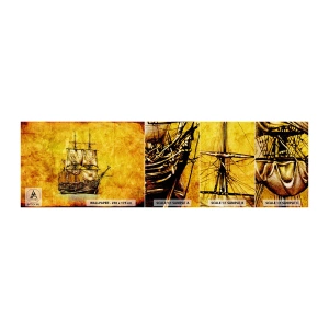 Campione di Fotomurale Adesivo Deluxe Sticker - Verso la Tortuga! - Nautico, Nave del mare, Veliero - 100x30 cm