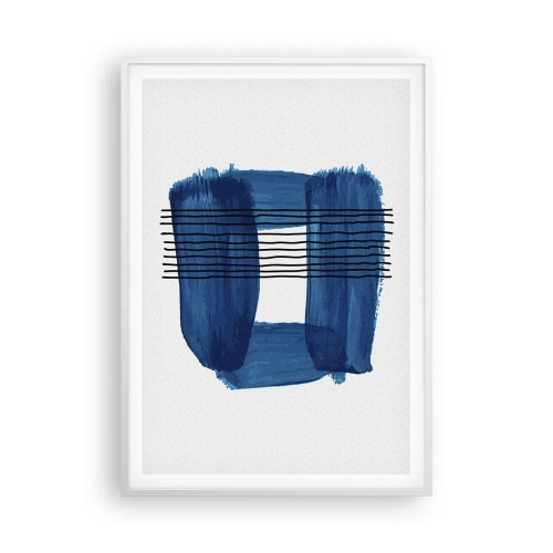 Poster in cornice bianca - Composizione blu e nera - 70x100 cm