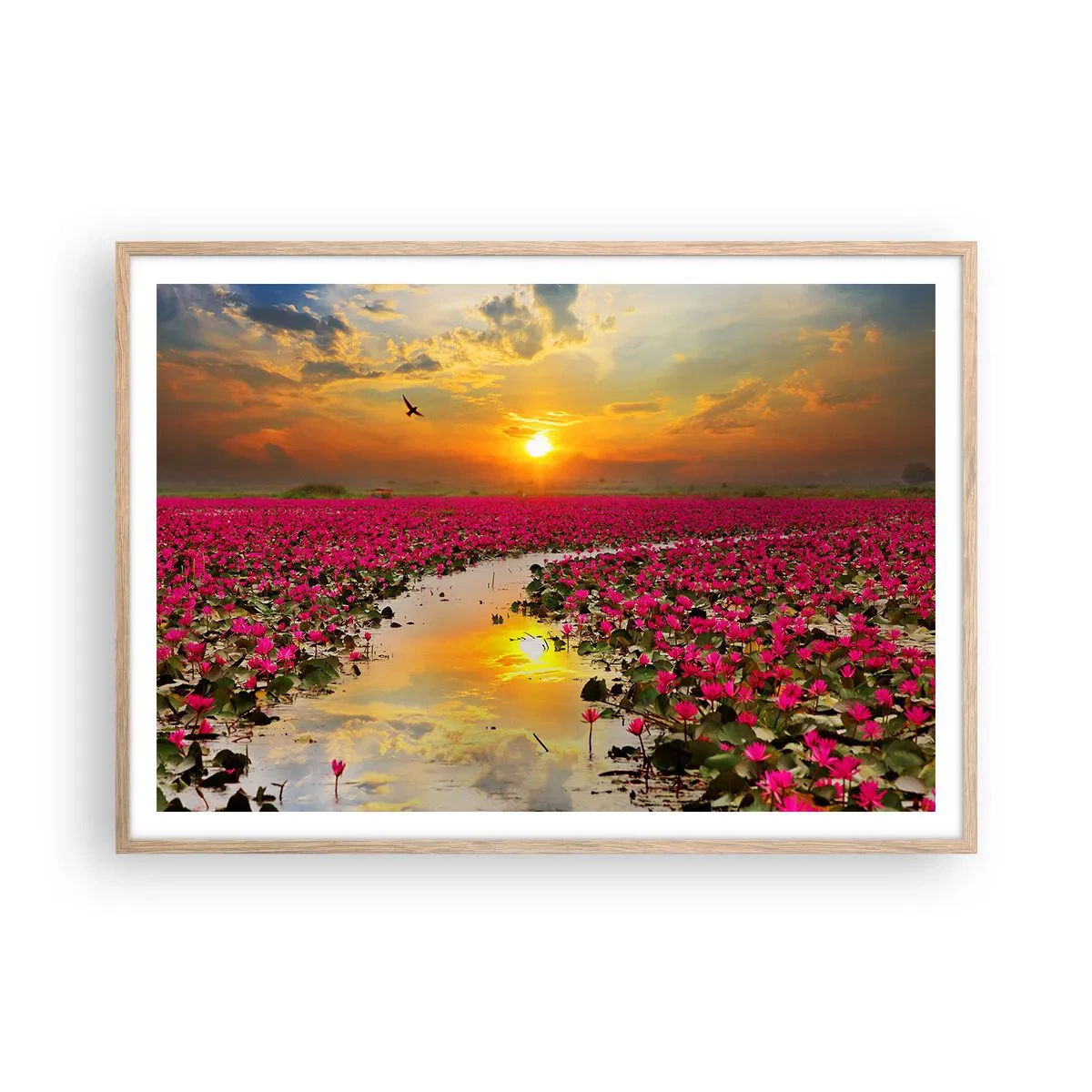 Poster in cornice rovere chiaro - La vita segreta del lago - 100x70 cm