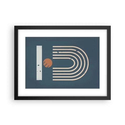 Poster in cornice nera - Geometria in blu - 40x30 cm