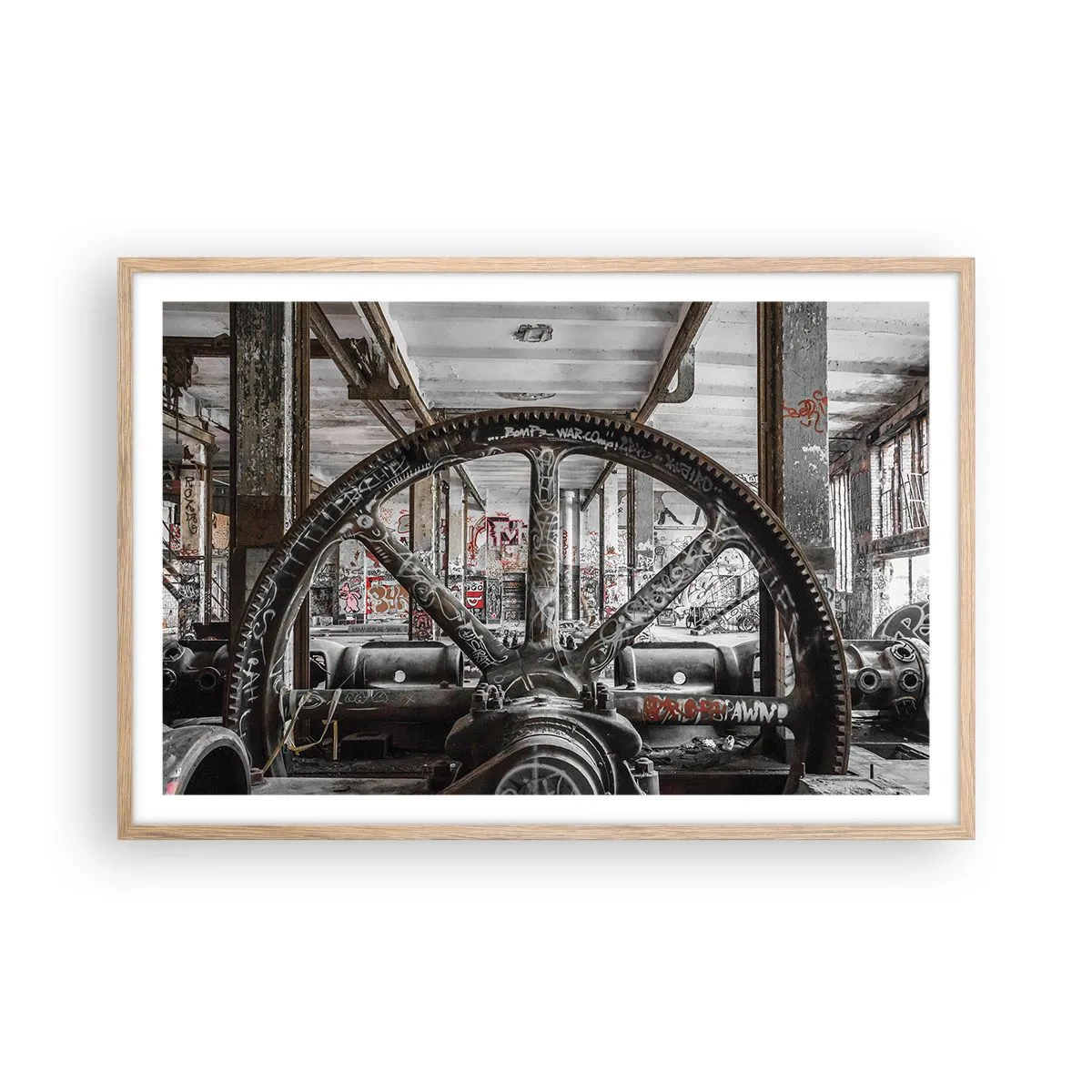 Poster in cornice rovere chiaro - La vita segreta della fabbrica - 91x61 cm