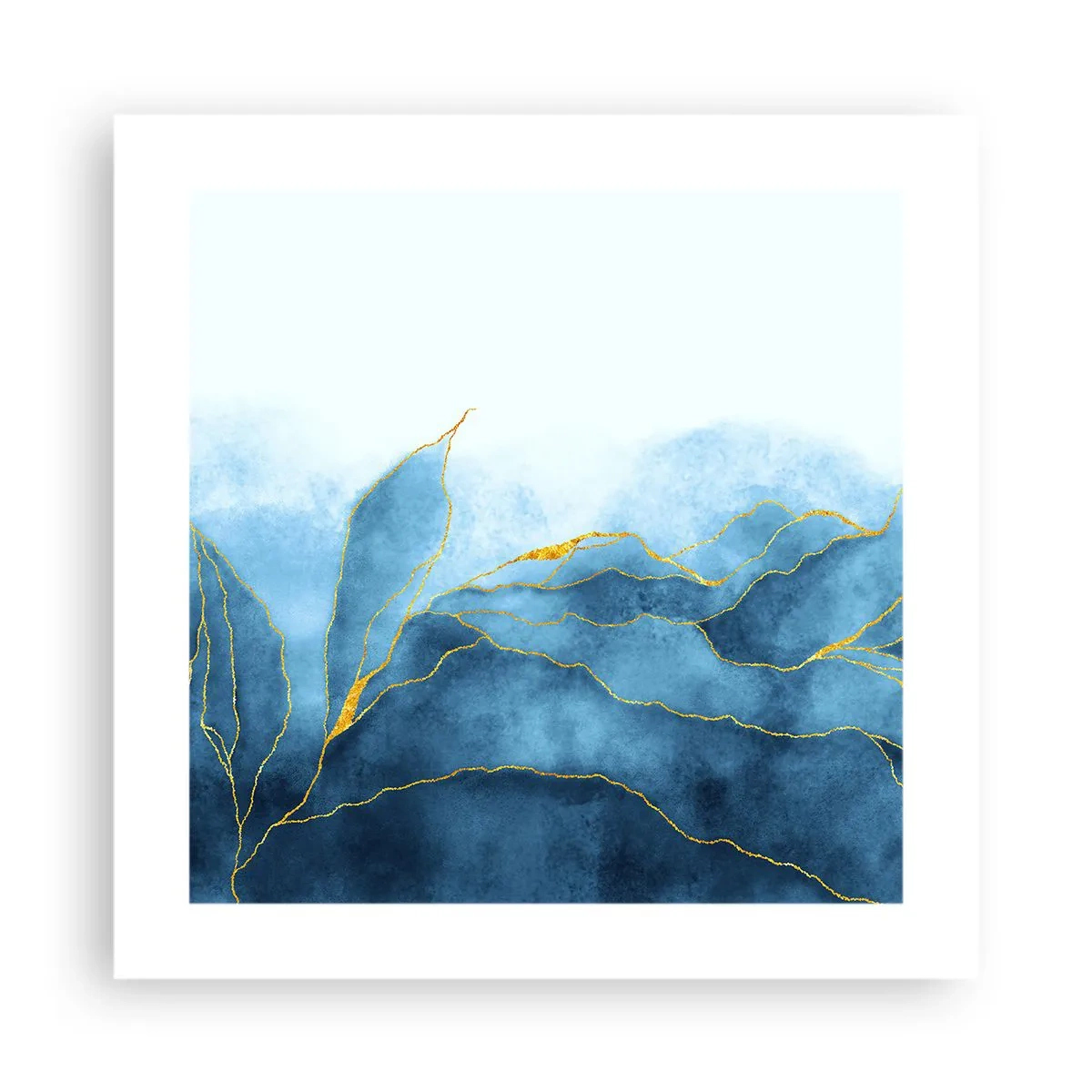 Poster - Blu nell'oro - 40x40 cm