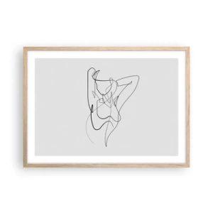 Poster in cornice rovere chiaro - Davvero, come sei... - 70x50 cm