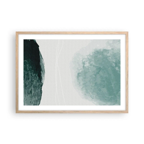 Poster in cornice rovere chiaro - Incontro con la nebbia - 70x50 cm