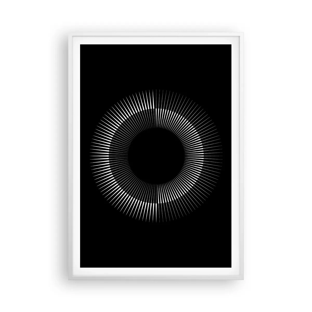 Poster in cornice bianca - Sole nero - 70x100 cm