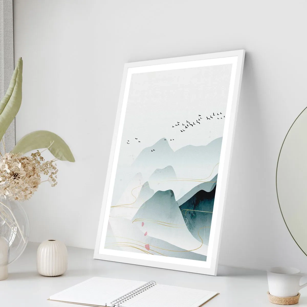 Poster in cornice bianca - Oltre le cime - 61x91 cm